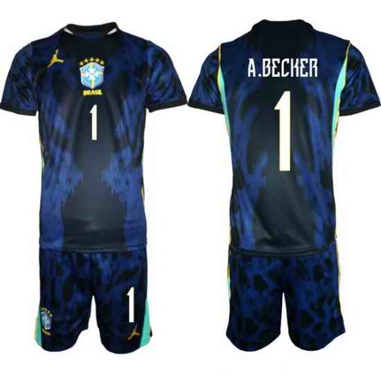 Youth Brazil 2026 FIFA World Cup Blue Away Soccer Jersey A.BECKER #1